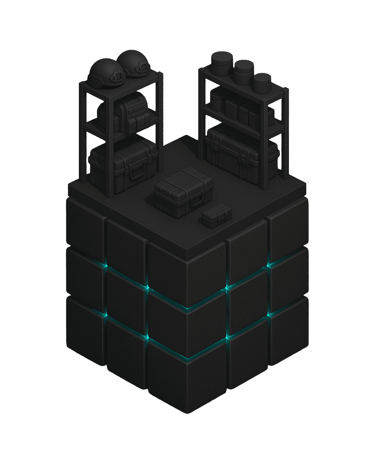 App cube with shelf